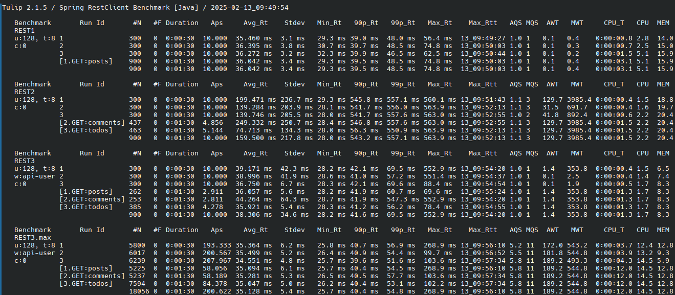 image demo benchmark report console